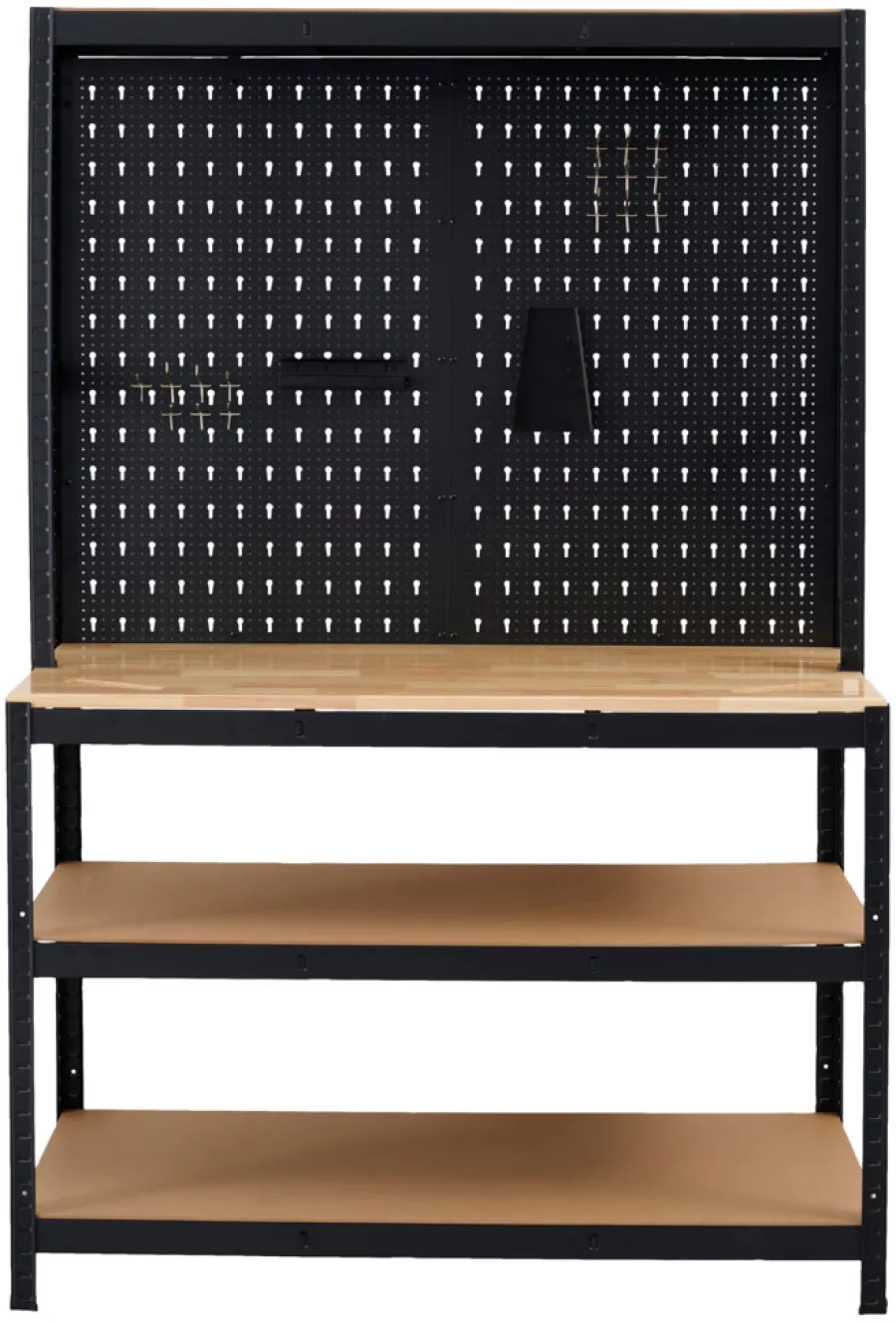 Arbeidsbord & Reoler^ Arbeidsbord m/vegg og hyller 180x120x60 cm