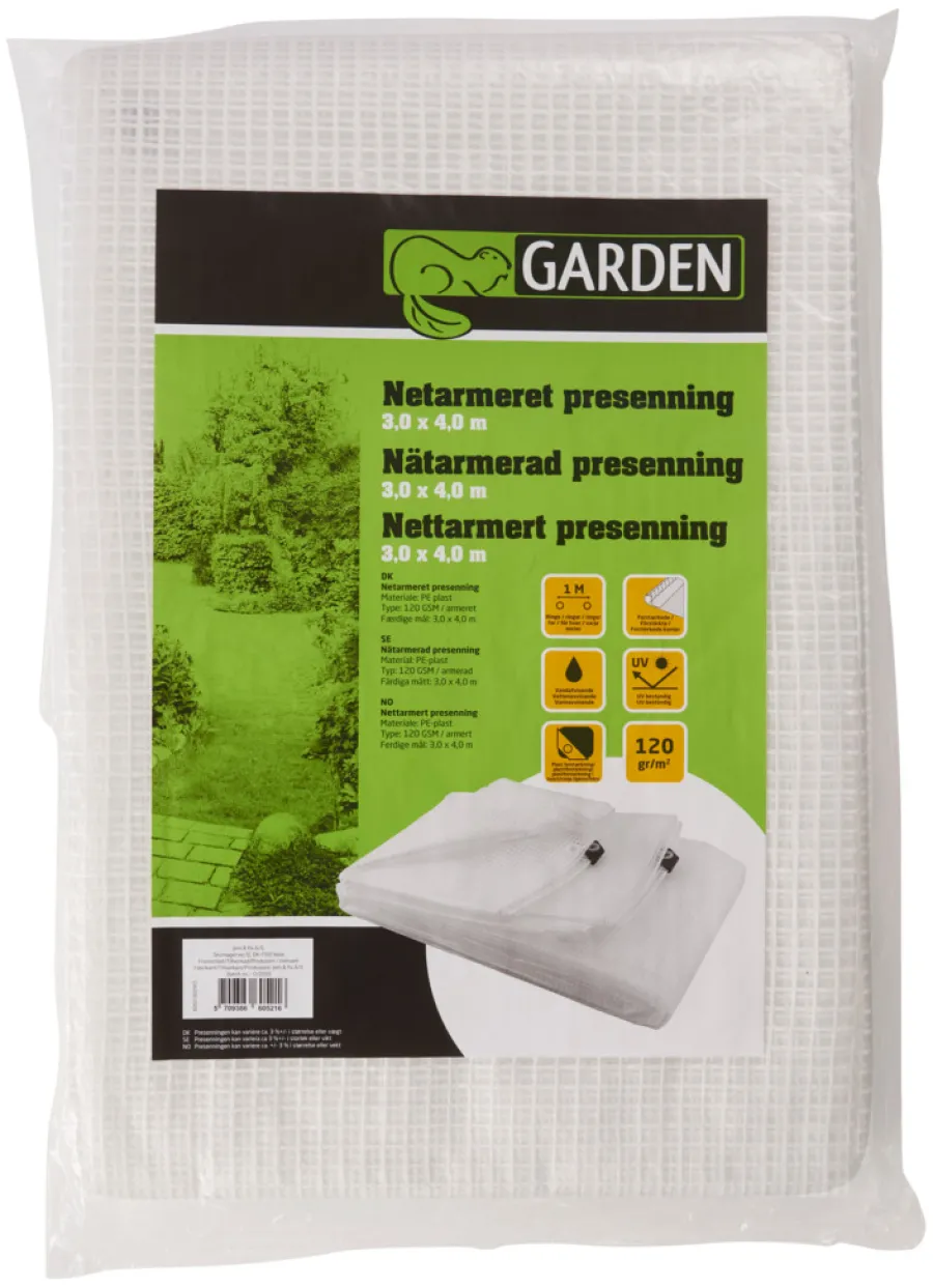 Presenninger^Garden Armert presenning 300 x 400 cm 12 m² - ® Klar