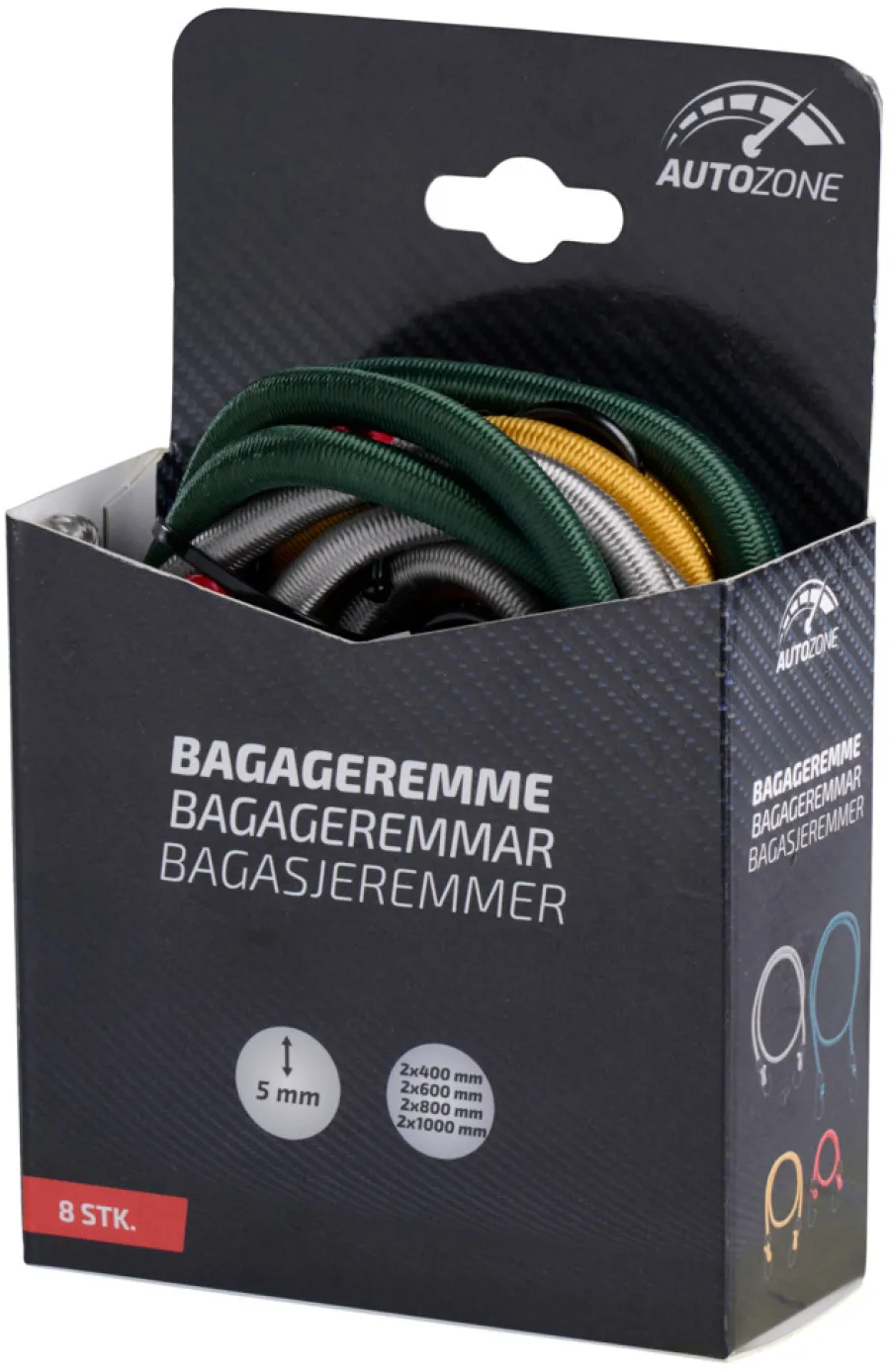 Tilhengertilbehør^Autozone Bagasjestropp med kroker - 8 stk.