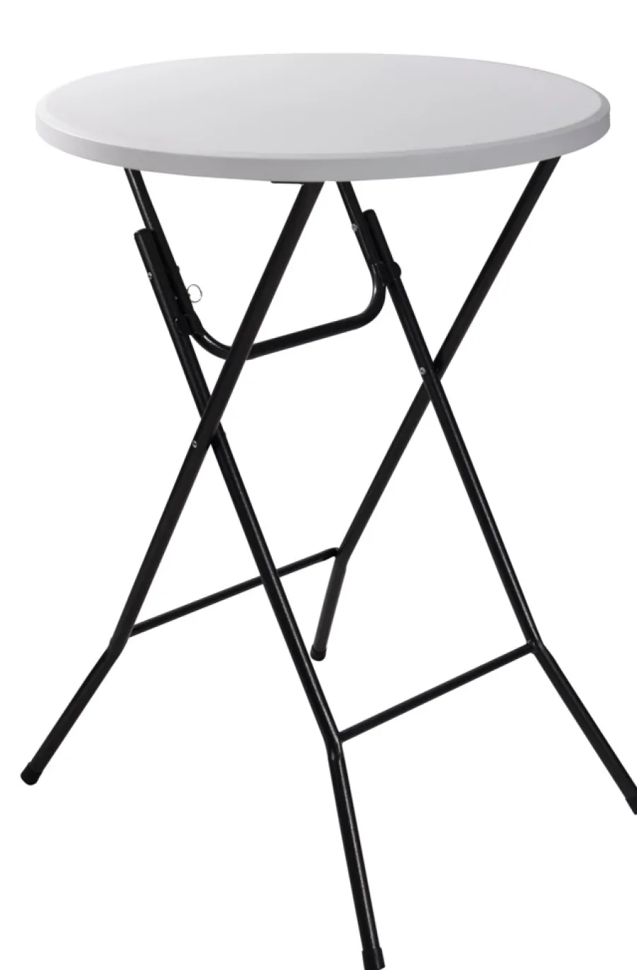 Sesongavslutning|Hagebord^ Barbord sammenleggbart Ø80 x 110 cm Hvit/svart