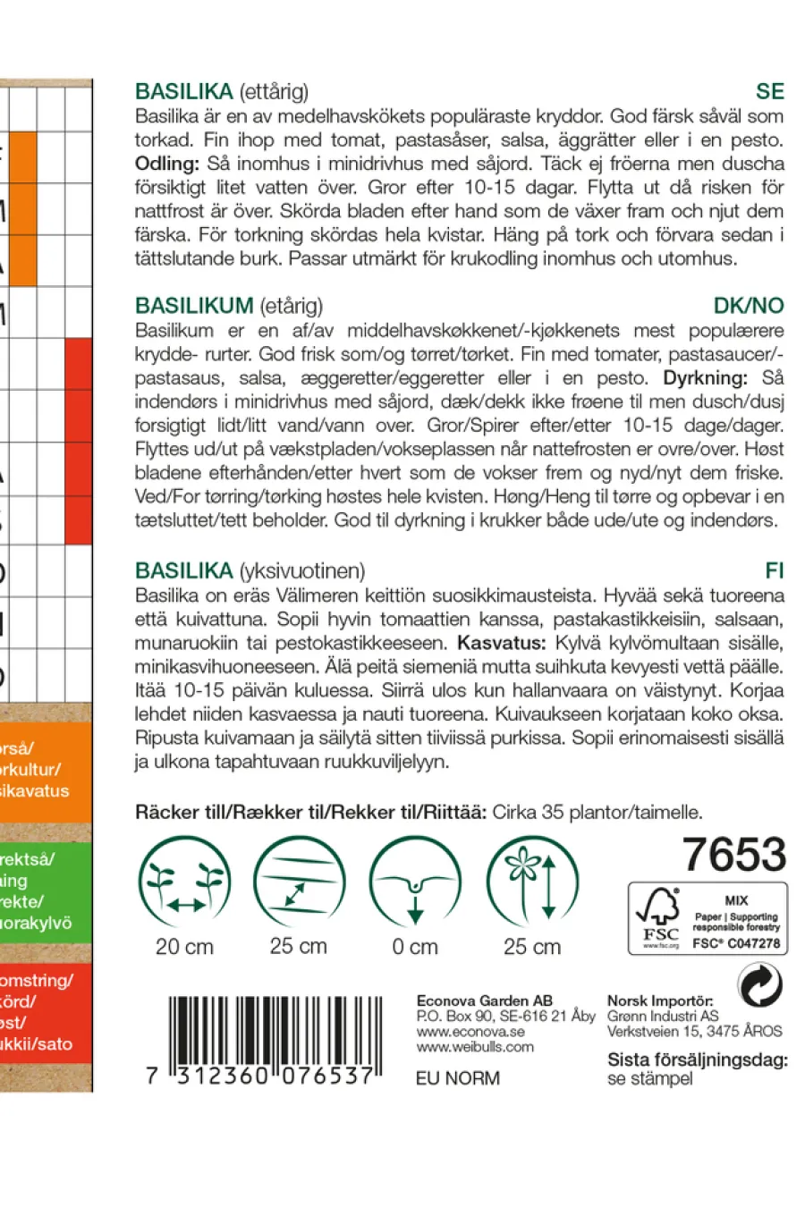 Økologiske Frø^Weibulls Basilikum økologisk - Genovese