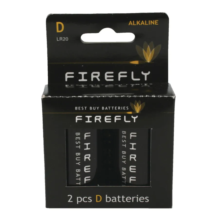 Batterier^Firefly Batteri alkalisk D LR20 2-pk. -