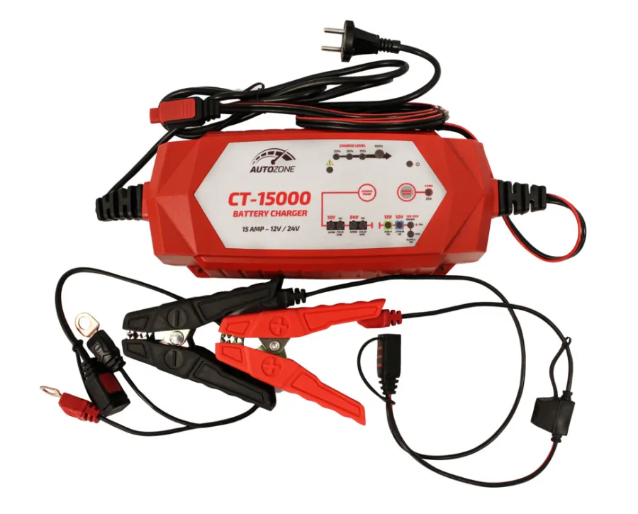 Bilbatterier, El-Ladere & Ladekabler^Autozone Batterilader 7,5-15 A/12-24 V -
