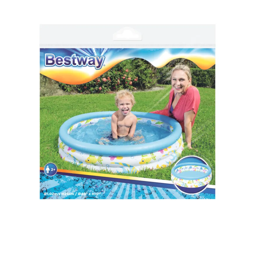 Basseng & Spabad^Bestway basseng med 3 ringer Ø102 cm 110 liter