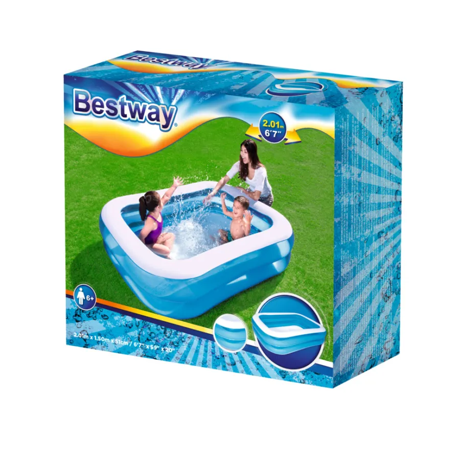 Basseng & Spabad^Bestway basseng rektangulært med 2 ringer 450 liter