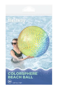 Strand- & Badeleker^Bestway Colorsphere badeball Ø107 cm Transparent med flerfarget mønster
