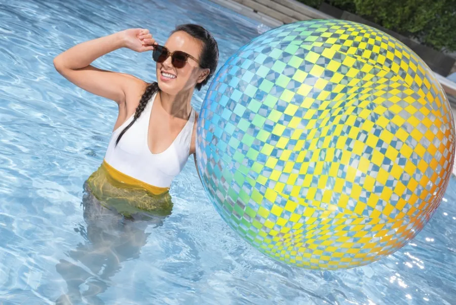 Strand- & Badeleker^Bestway Colorsphere badeball Ø107 cm Transparent med flerfarget mønster