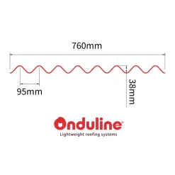 Takplater^Onduline Bitumen takplate svart 0,76 x 1 meter