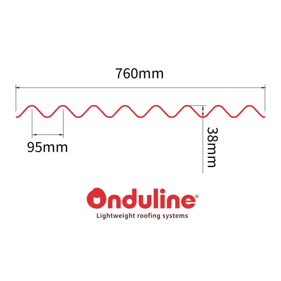 Takplater^Onduline Bitumen takplate svart 0,76 x 1 meter