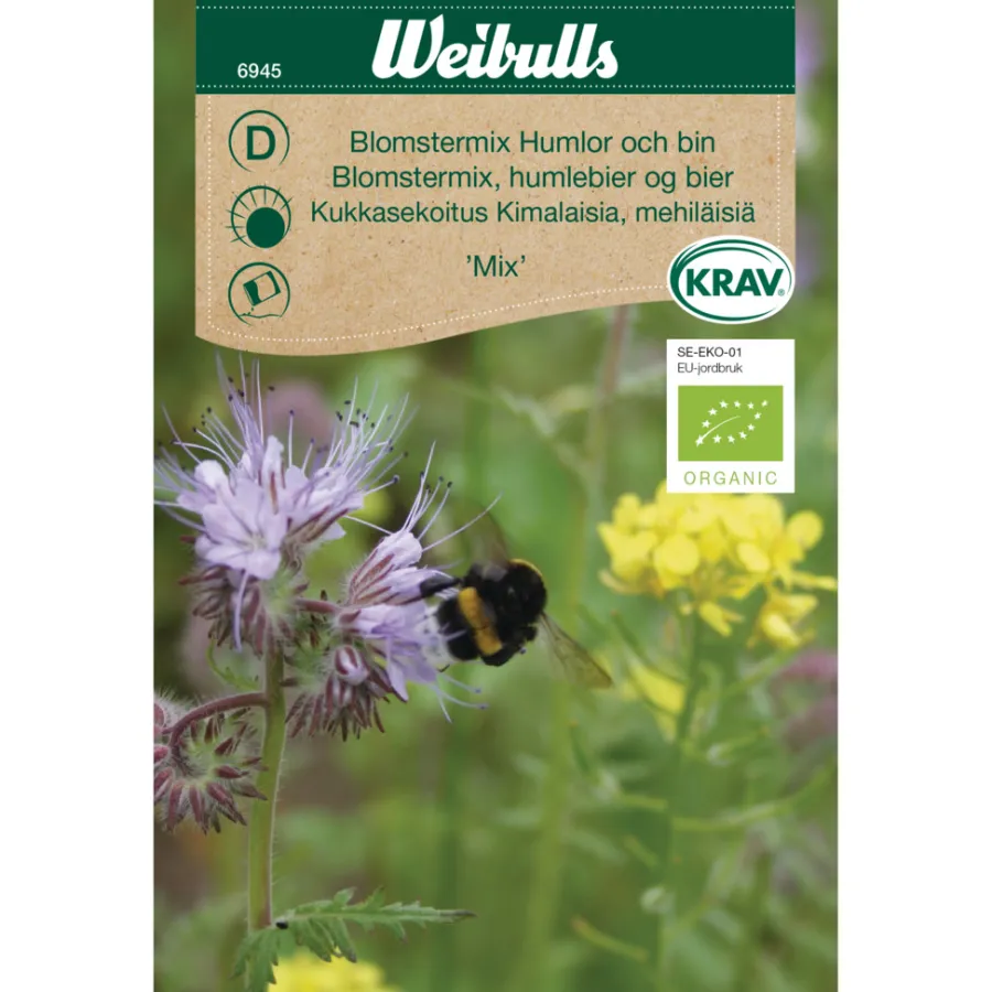 Økologiske Frø^Weibulls Blomstermix, humler og bier økologisk