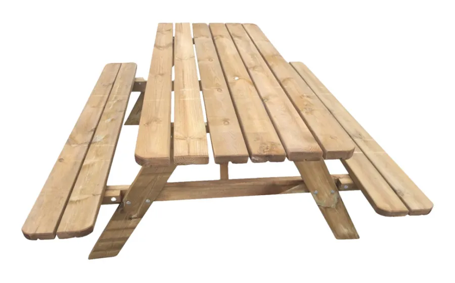 Sesongavslutning|Benkesett^ Bord/benkesett i 42 mm brunimpregnert furu