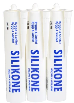 Silikon^ Bygg- & sanitærsilikon klar 3 x 300 ml