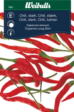 Frø^Weibulls Chilipepper, sterk 'Cayenne Long Slim'