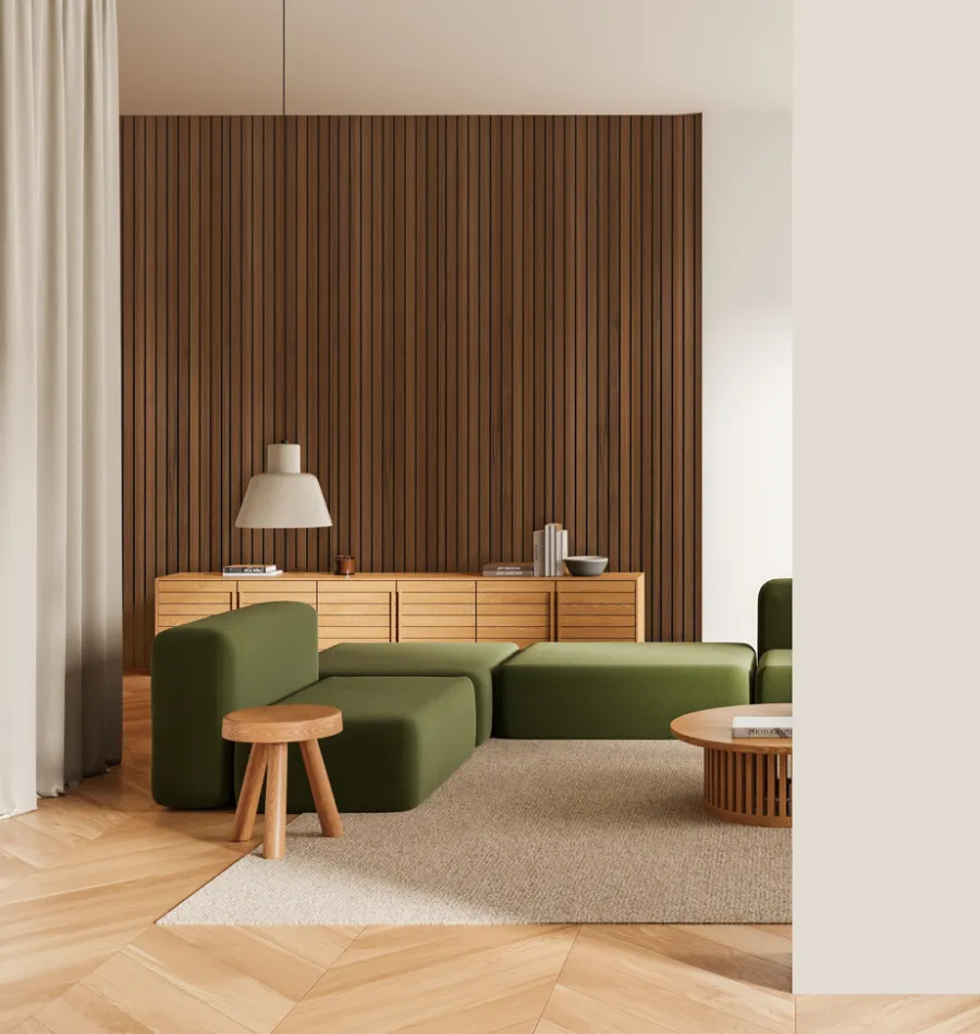 Akustikkpanel|Veggpanel^ Deco Spilepanel 12 x 600 x 2400 mm Walnut