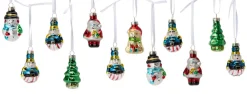 Juledekorasjoner^Stemning Dekorasjon i glass m/oppheng 5 cm - 12 -pk