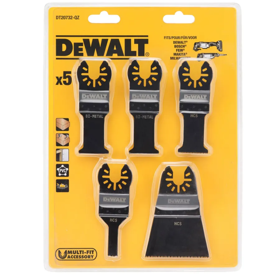 Sagblader^Dewalt sagbladsett til multiverktøy - 5 pk.