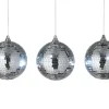 Pynt & Festutstyr^Stemning Discokule 3 x 6 LED hvitt lys Ø10 cm 3-pk.