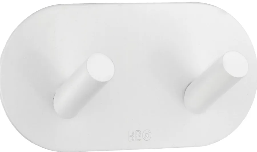 Håndkleholdere|Knagger & Knaggrekker^Beslagsboden Dobbel krok selvklebende 96mm - hvit