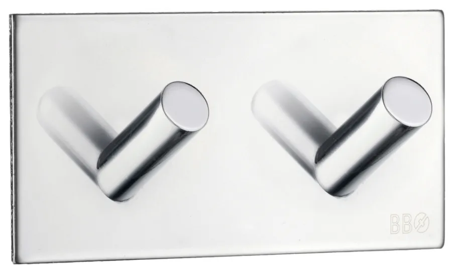 Håndkleholdere|Knagger & Knaggrekker^Beslagsboden Dobbel krok selvklebende 90 mm - krom