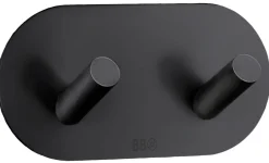 Håndkleholdere|Knagger & Knaggrekker^Beslagsboden Dobbel krok selvklebende 96 mm - matt svart