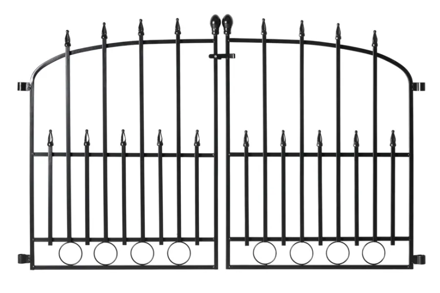 Hageporter^ Dobbel port svartlakkert stål 115,5 × 74,2 cm