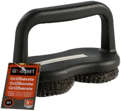 Grilltilbehør^Grillexpert Dobbel stålull grillbørste -