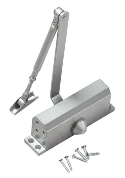 Dør- & Vindusbeslag^ Dørlukker til 25-45 kg dører Grå aluminium