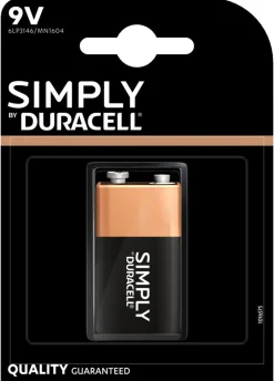 Batterier^Duracell Plus 9 V alkalisk batteri 1-pk.