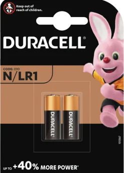 Batterier^Duracell Security N/LR1 alkaline batterier 2-pk.