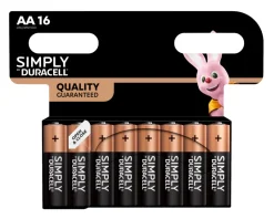 Batterier^Duracell Simply AA-batteri 16-pk.