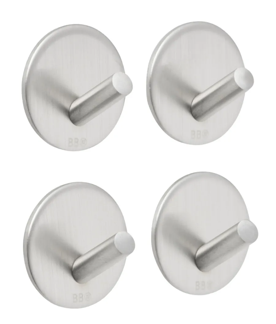 Håndkleholdere|Knagger & Knaggrekker^Beslagsboden Enkel krok Ø30 mm 4 pk. - børstet stål
