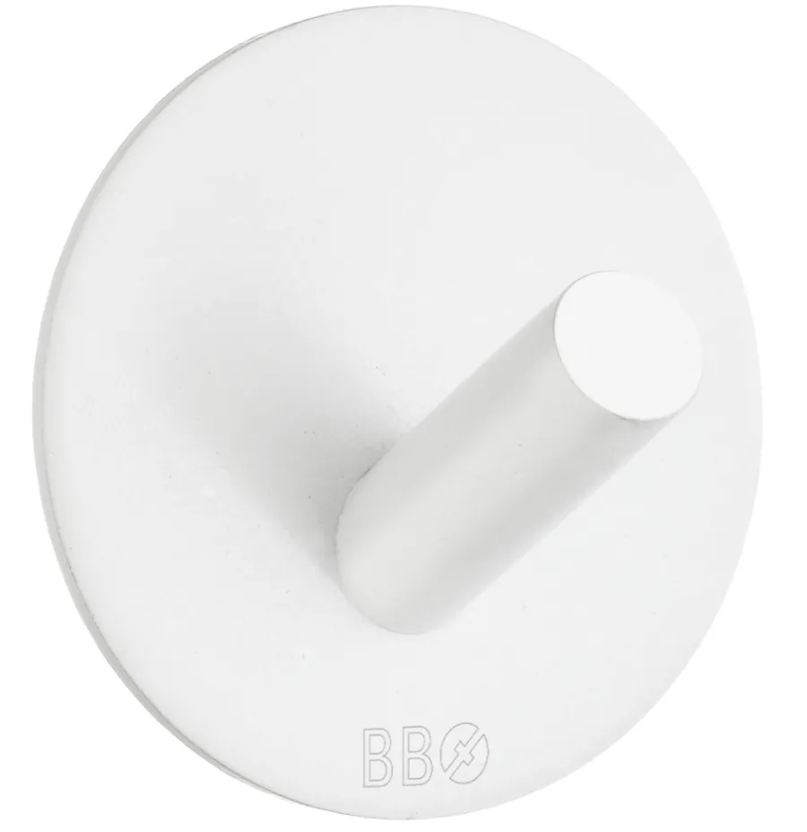Håndkleholdere|Knagger & Knaggrekker^Beslagsboden Enkel krok selvklebende Ø48 mm - hvit