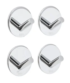 Håndkleholdere|Knagger & Knaggrekker^Beslagsboden Enkel krok selvklebende Ø30 mm 4-pk. - krom