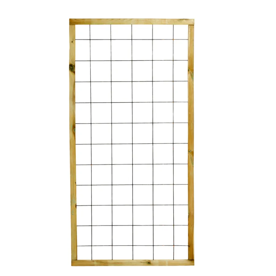 Gjerder|Espalier^ Espaliergjerde metall/tre rust 90 x 180 cm