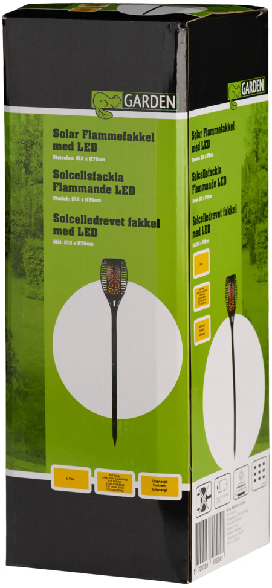 Lys & Hagedekorasjoner|Solcellelamper^Garden Fakkel med solcelle Ø12 x H78 cm - ® Svart