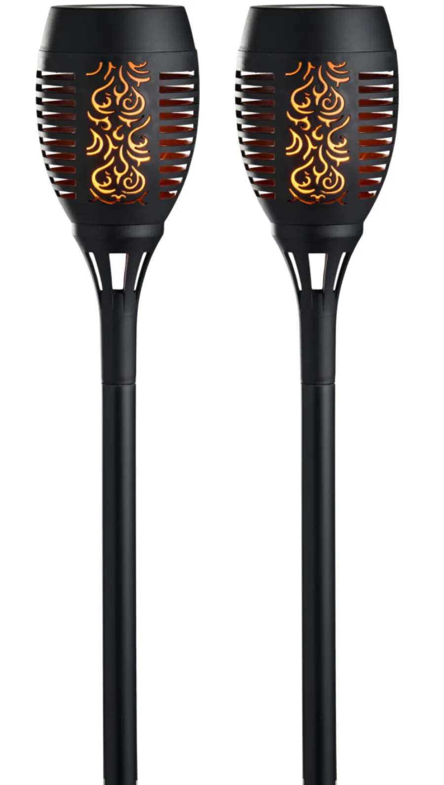 Lys & Hagedekorasjoner|Solcellelamper^Garden Fakler med solceller Ø9 x H58 cm 2-pk. - ® Svart
