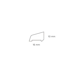 Lister^Hornbaek Feielist plast hvit – 10 x 16 x 3000 mm