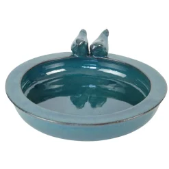 Fuglefrø & -Hus^Gardenlife Bird Fuglebad keramikk Ø32,1 cm Petroleum