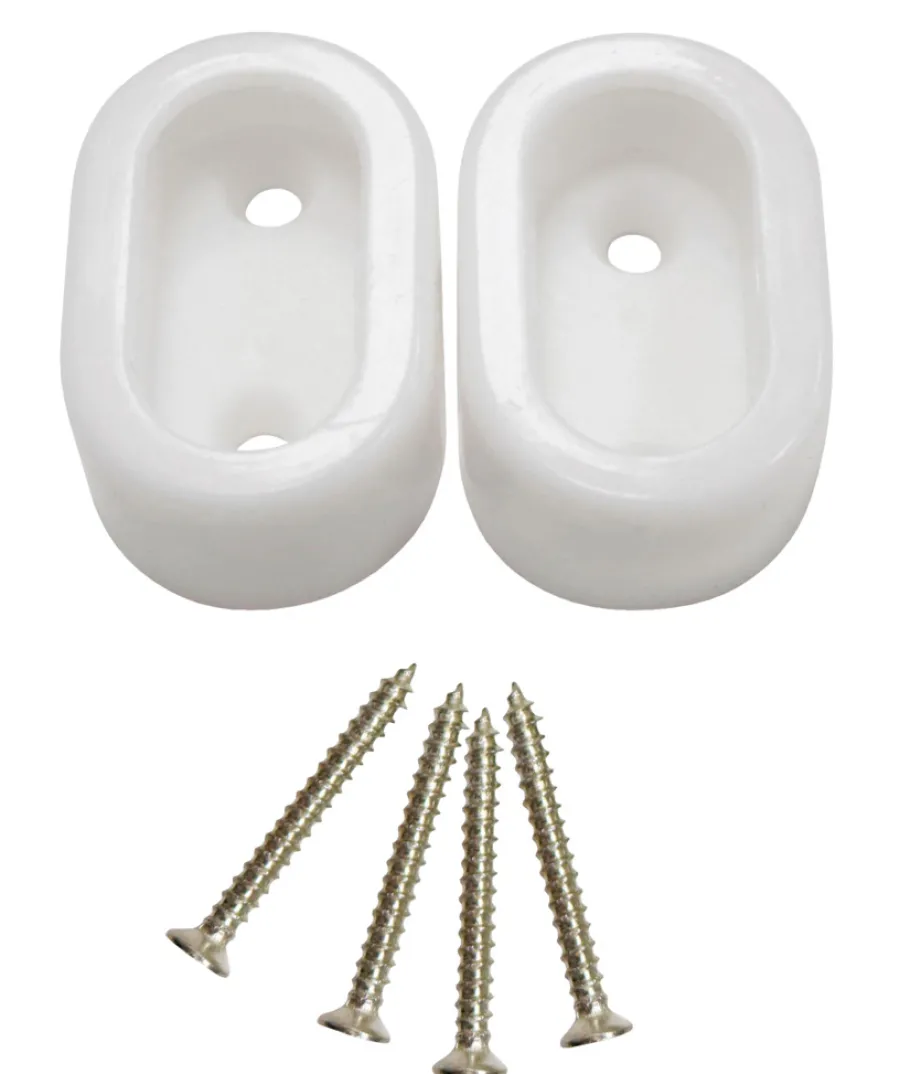 Knagger & Knaggrekker|Garderobeinnredning^ Garderobestangholder oval 2 stk.