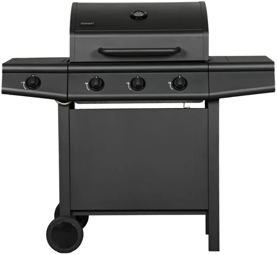 Gassgrill^Grillexpert Gassgrill 3 brennere og sidebrenner svart -