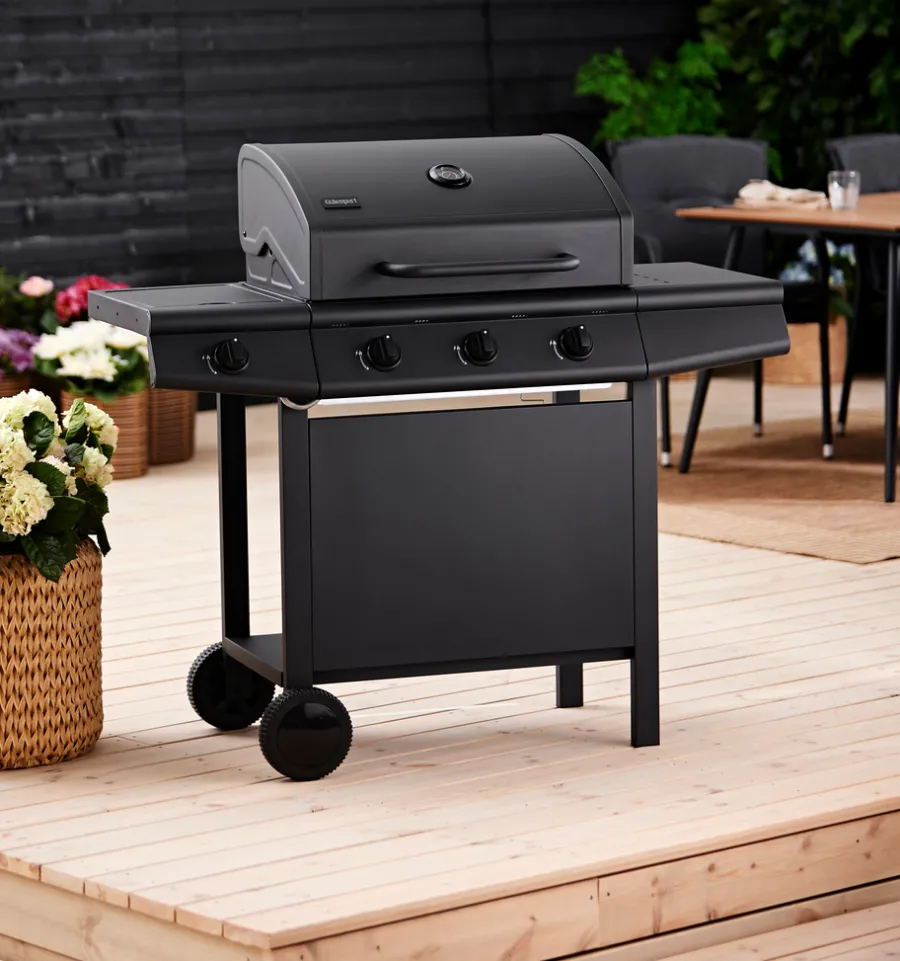 Gassgrill^Grillexpert Gassgrill 3 brennere og sidebrenner svart -
