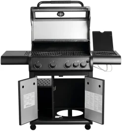 Gassgrill^Grillexpert Gassgrill med 4 brennere og sidebrennere – Svart