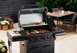 Gassgrill^Grillexpert Gassgrill med 4 brennere og sidebrennere – Svart