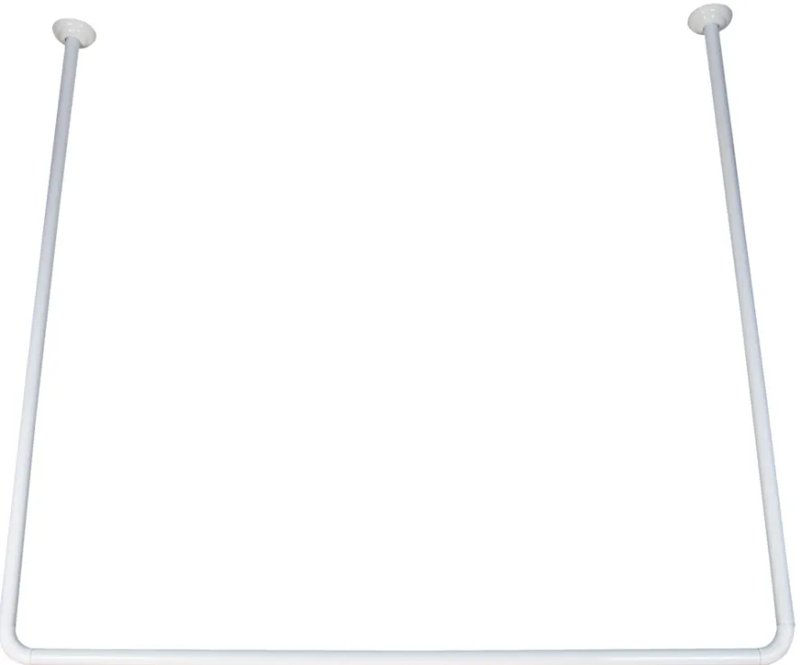 Dusjforheng^Geyser ® forhengsstang U-form 90 x 90 x 90 cm hvit