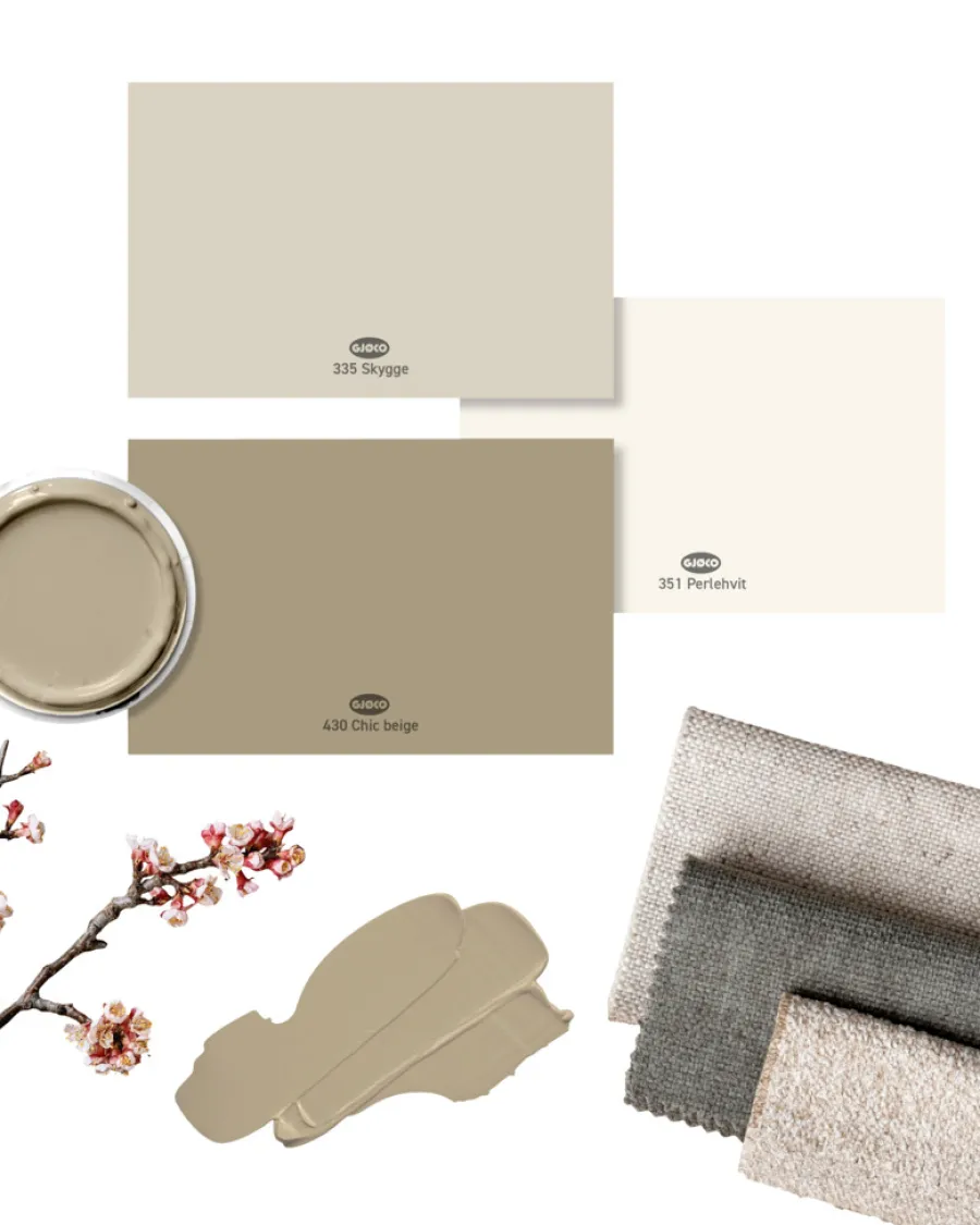 Veggmaling^Gjøco Silkematt Rom akrylmaling 2,7 liter – Chic Beige 430
