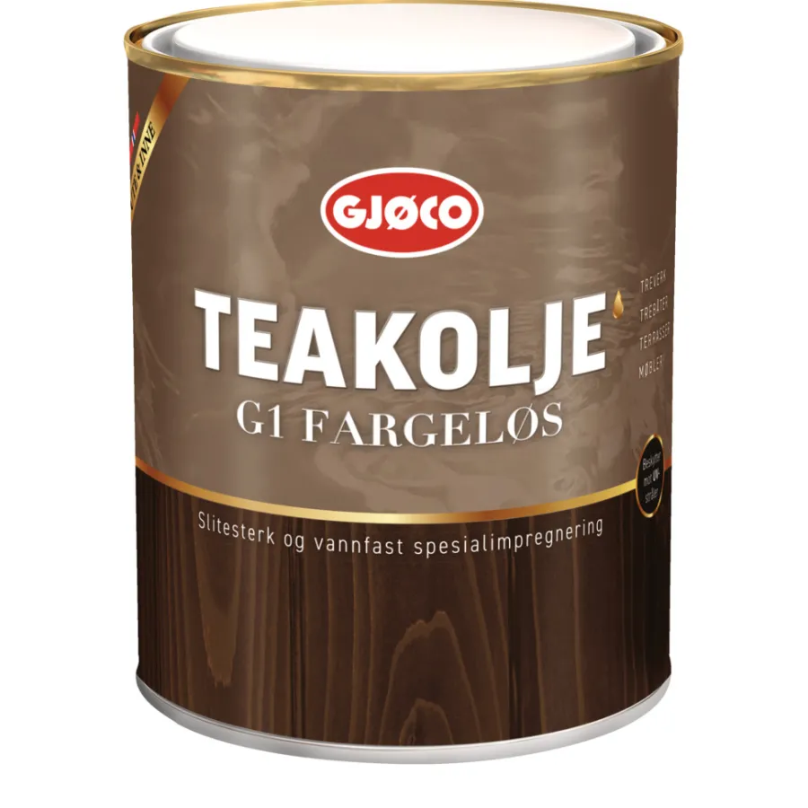 Båtutstyr & Båtpleie^Gjøco Teakolje matt G1 Båtimpregnering 0,75 liter Fargeløs
