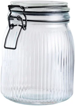 Oppbevaringsglass^DAY Glasskrukke riflet 0,9 liter -