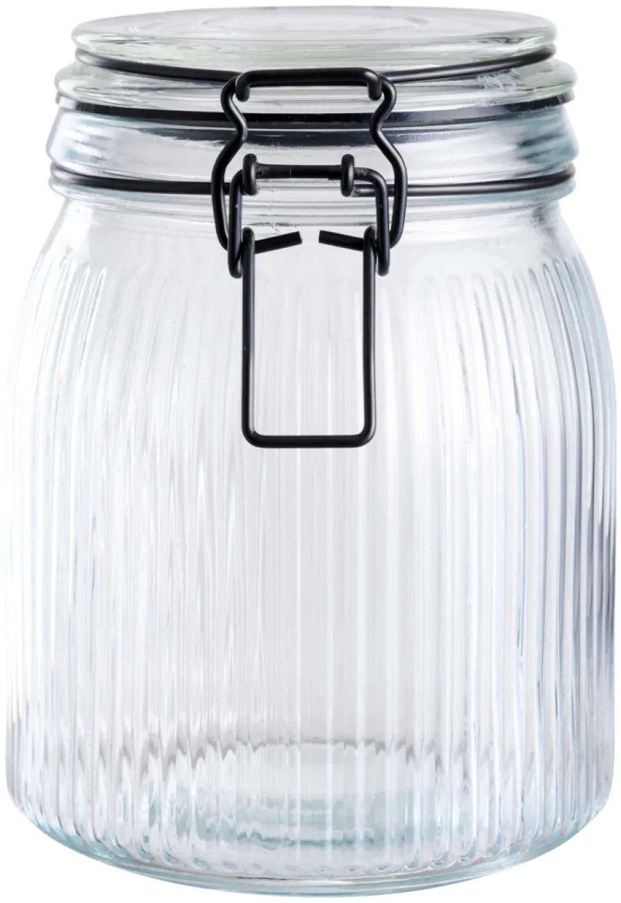 Oppbevaringsglass^DAY Glasskrukke riflet 0,9 liter -