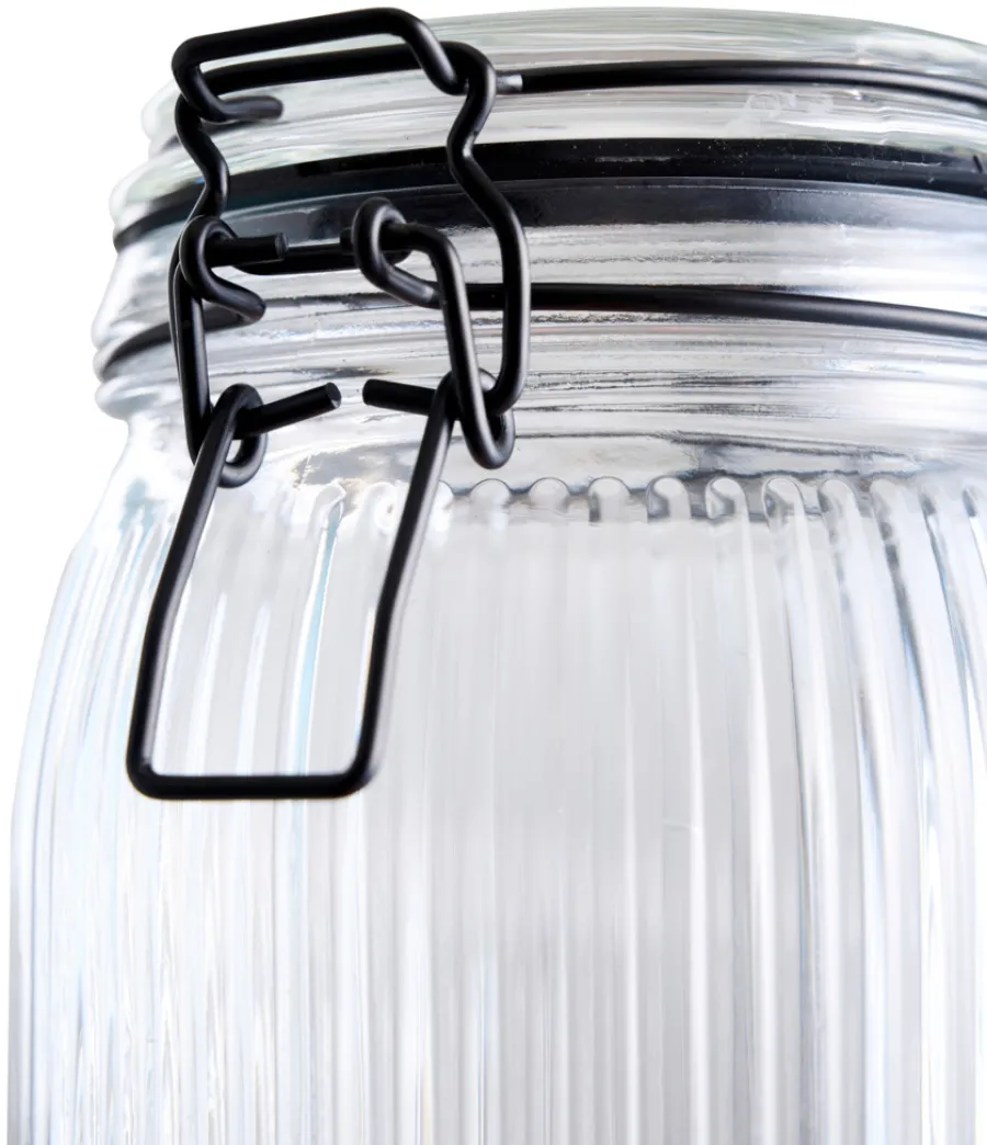 Oppbevaringsglass^DAY Glasskrukke riflet 0,9 liter -