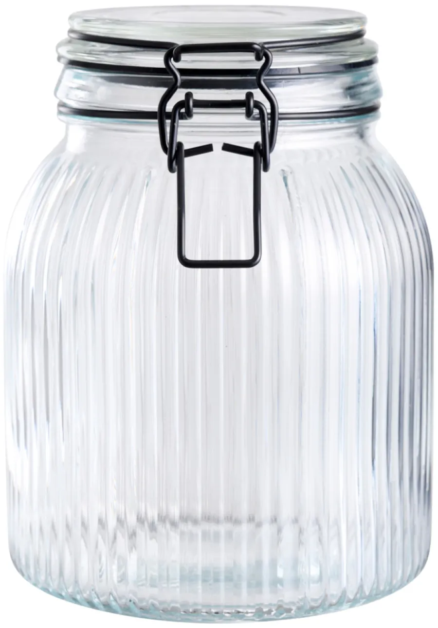 Oppbevaringsglass^DAY Glasskrukke riflet 1,4 liter -